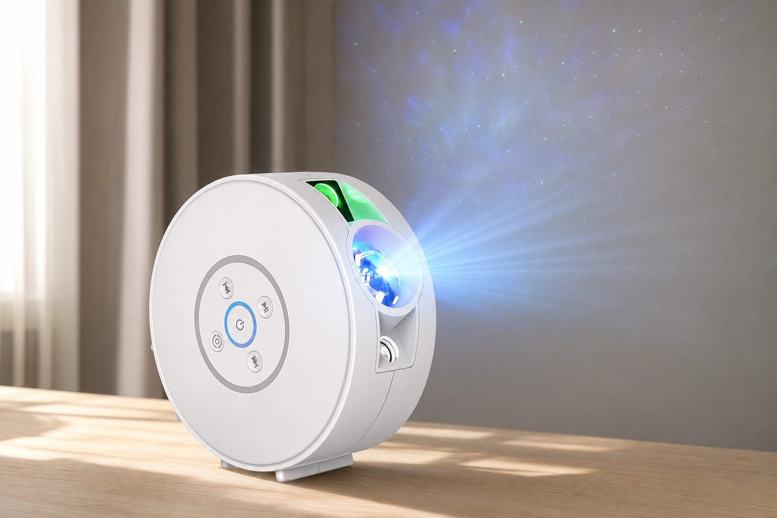 BlitzWill BW-PLT2 je smart hviezdny projektor s RGB hmlovinou, šiestimi projekčnými filmami, reproduktorom a bielym šumom